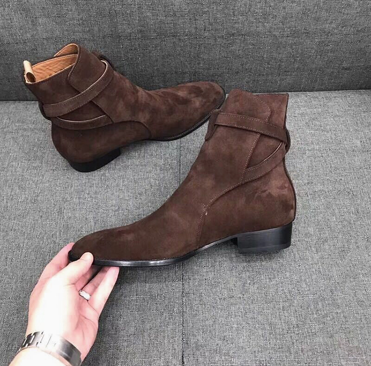 Black Brown Genuine Cow Suede  - Crossfit Male 评论和价格